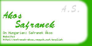 akos safranek business card